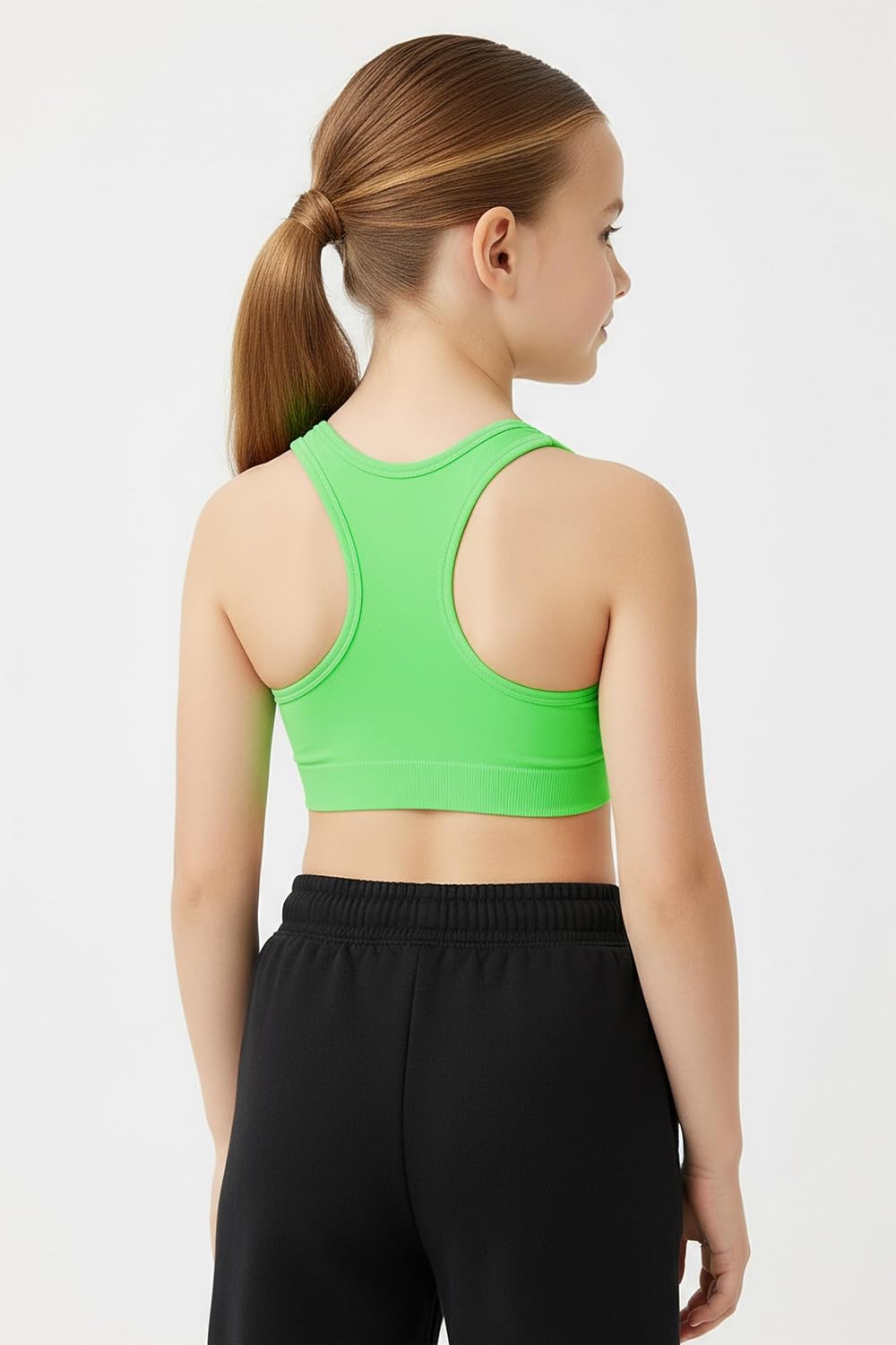 Kurve Girl’s Stretchy Crop Racerback Undershirt Training Sports Bra, UV Protective Fabric, UPF 50+, Made in USA, - Image 5