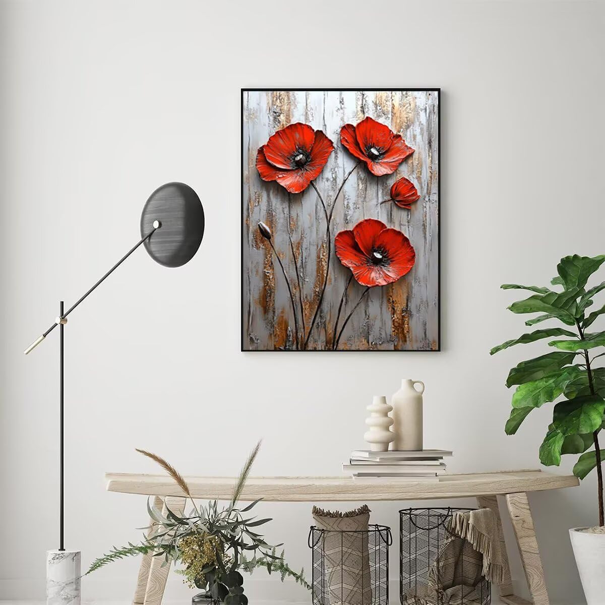 Dipingere con i Numeri Fiore, Paint by Numbers Adulti Astratto, Fai da te Creativi Adulti Quadri da Dipingere Numerati Kit per Decorazione Della Parete di Casa, Regalo 80x110 cm Senza Cornice 8P-2