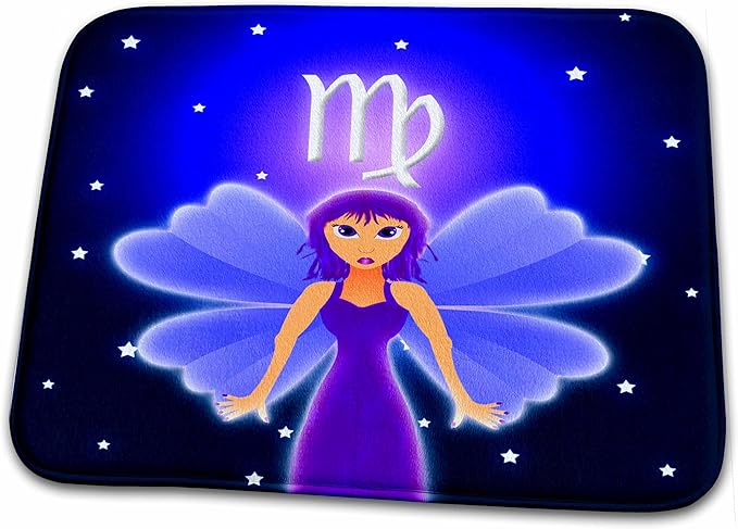 3dRose Bathroom Bath Rug Mat - Cute Astrology Virgo Zodiac Sign Virgin Maiden Designs Zodiac