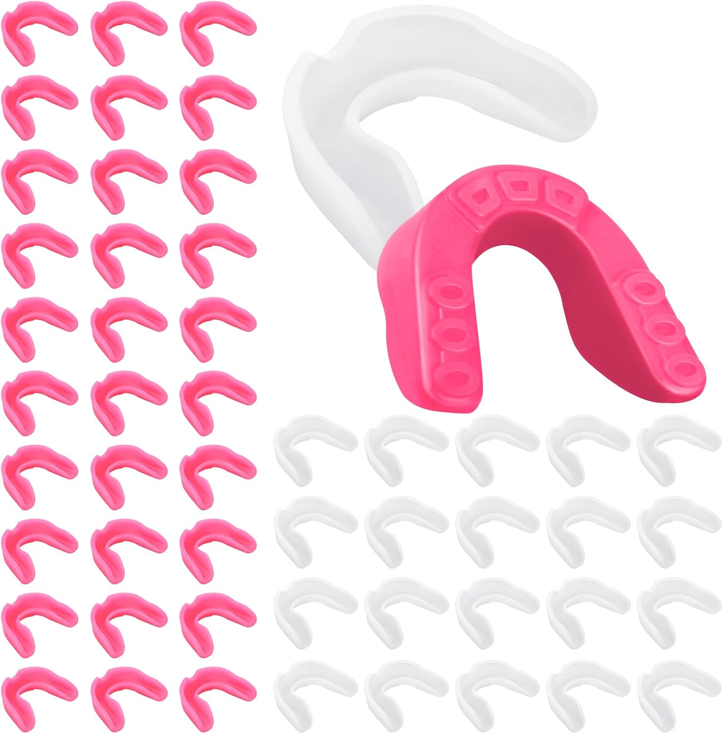 Frienda 50 Pcs Football Mouth Guards Bulk Youth Football Mouthpiece Sport Athletic Mouthguard Gum Teeth Guard for Hockey Karate Basketball Boxing Basketball Rugby