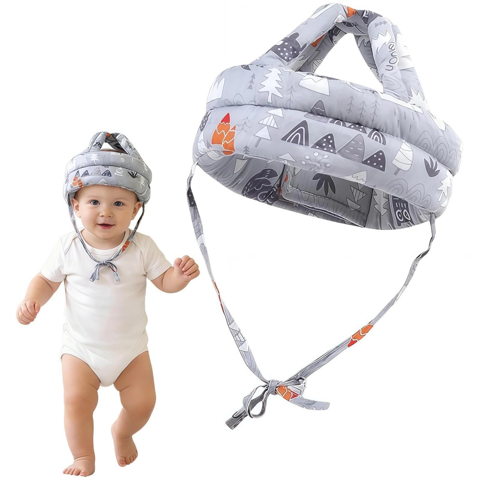 Protector de cabeza para bebé con pinzas para el pelo – Casco de protección para bebé, almohada antigolpes, material de algodón suave, sin sustancias nocivas, para niños de 6 a 36 meses, diseño
