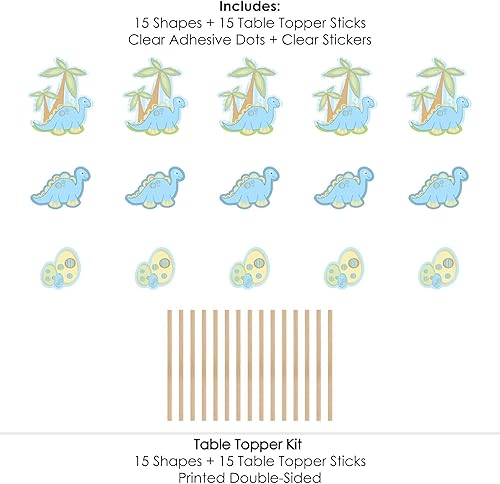 Miniatura 6 de Big Dot of Happiness Juego de 15 palos para centro de mesa de baby shower, fiesta de cumpleaños