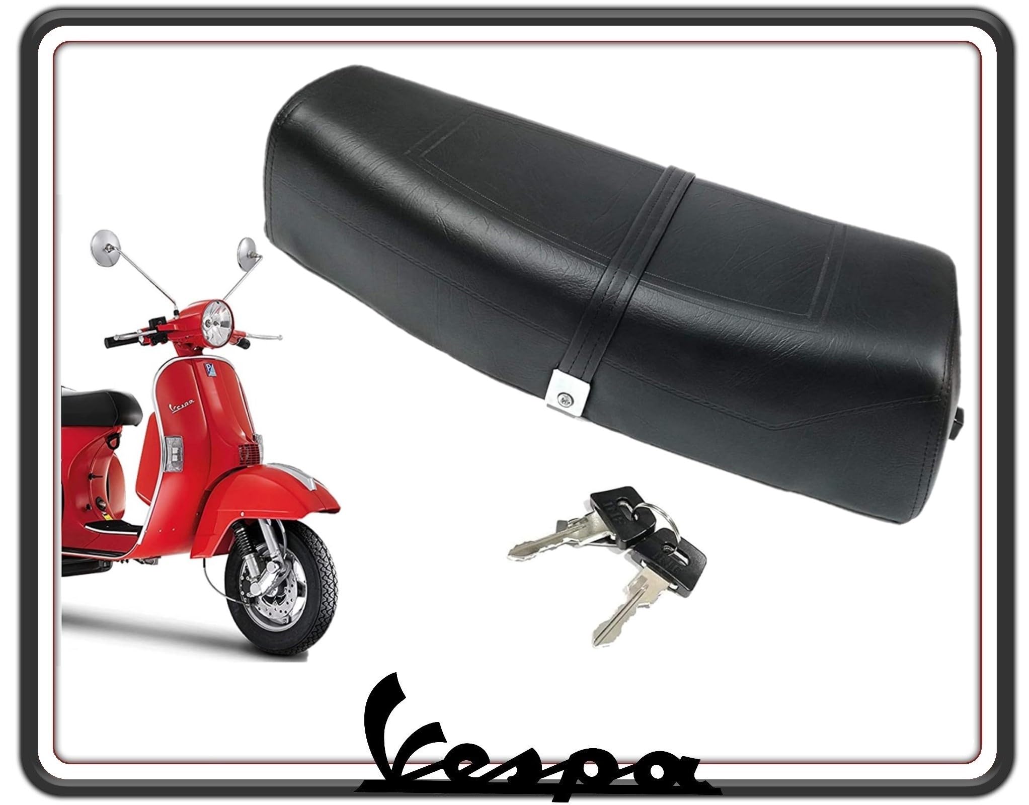 SELLA SELLONE SEDILE NERA COMPATIBILE CON PIAGGIO VESPA PX 125 150 200 - PE - ARCOBALENO TUTTI I MODELLI