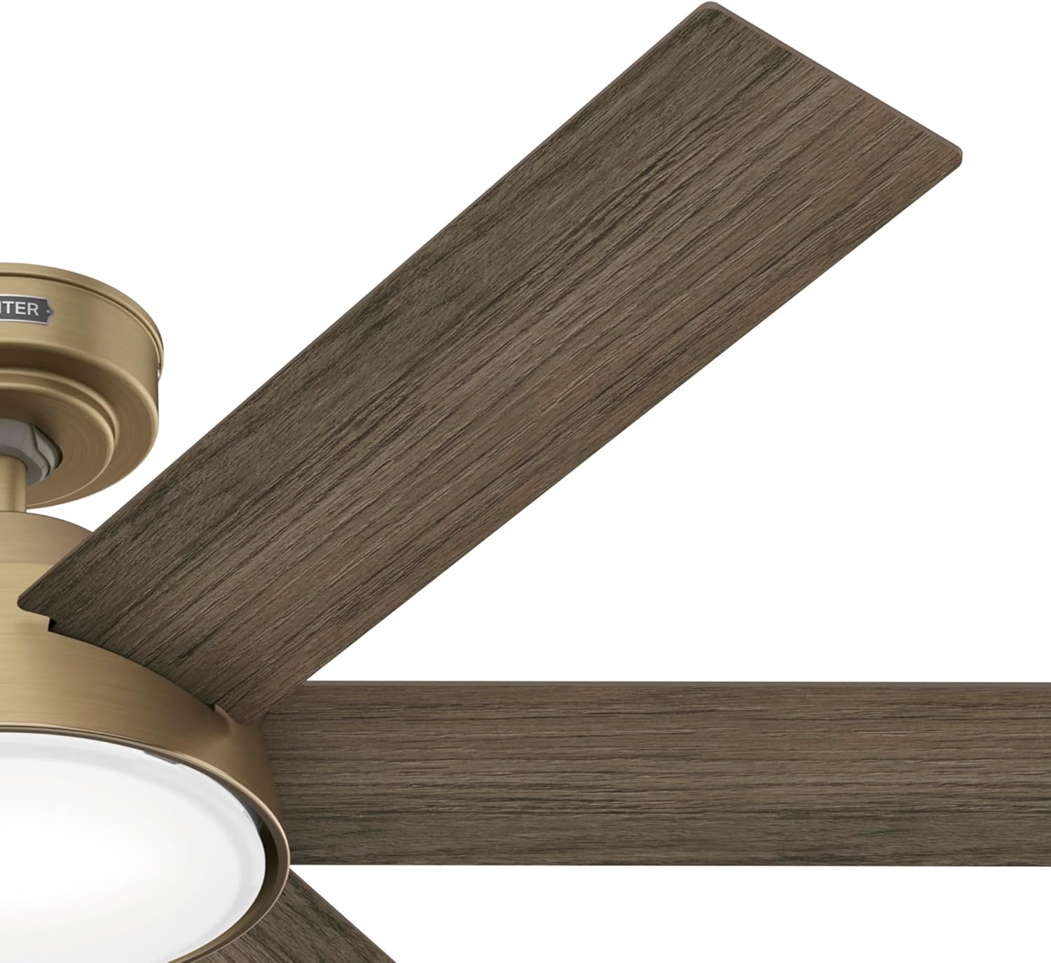 Hunter Fan 52 inch Casual Burnished Brass Indoor Ceiling Fan with LED Light Kit and Remote Control (Renewed)