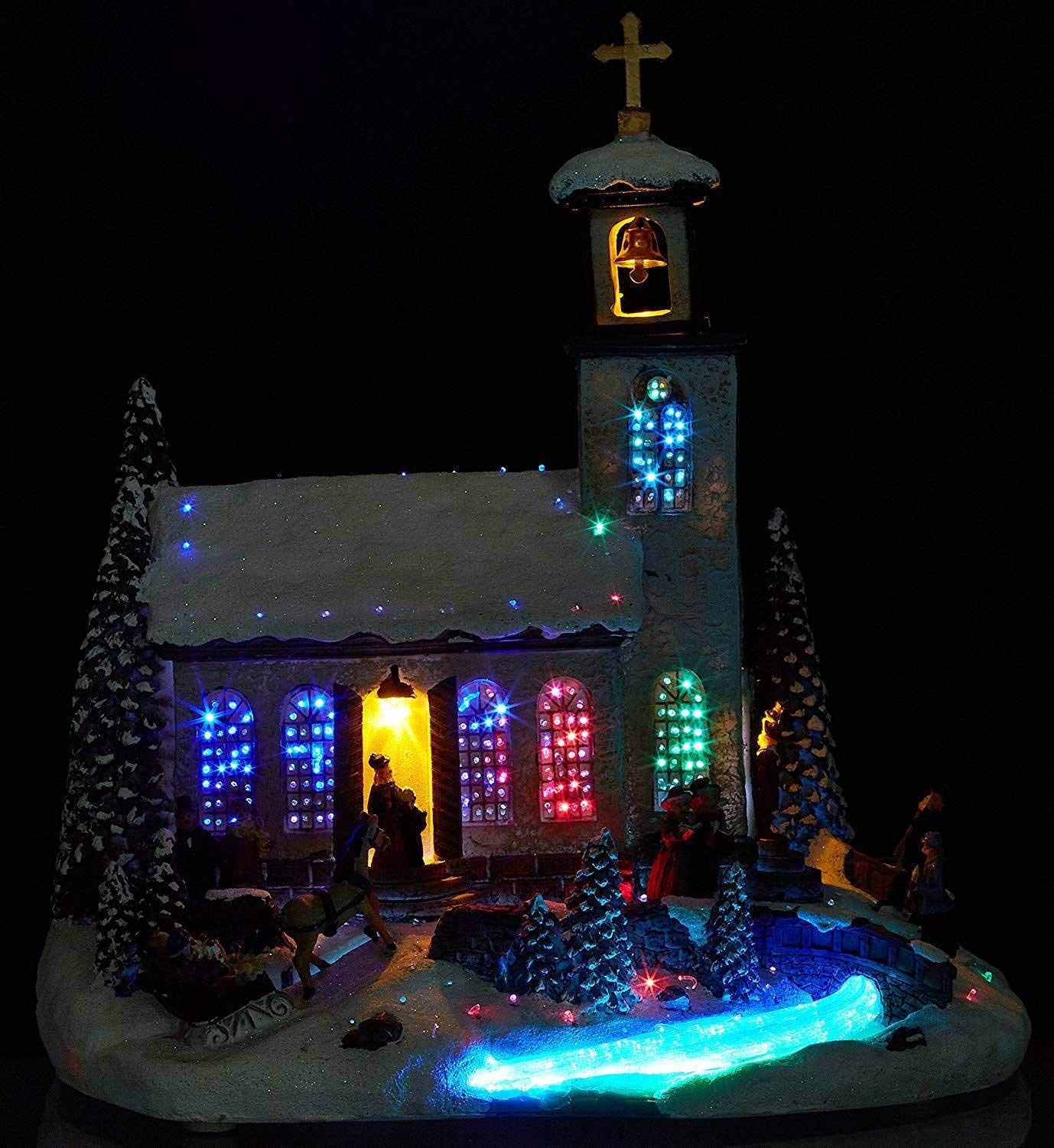 Décoration Lumineuse Noël Konstsmide 4256-000 – Village Fiber Optique – LEDs Multicolores – Neuf