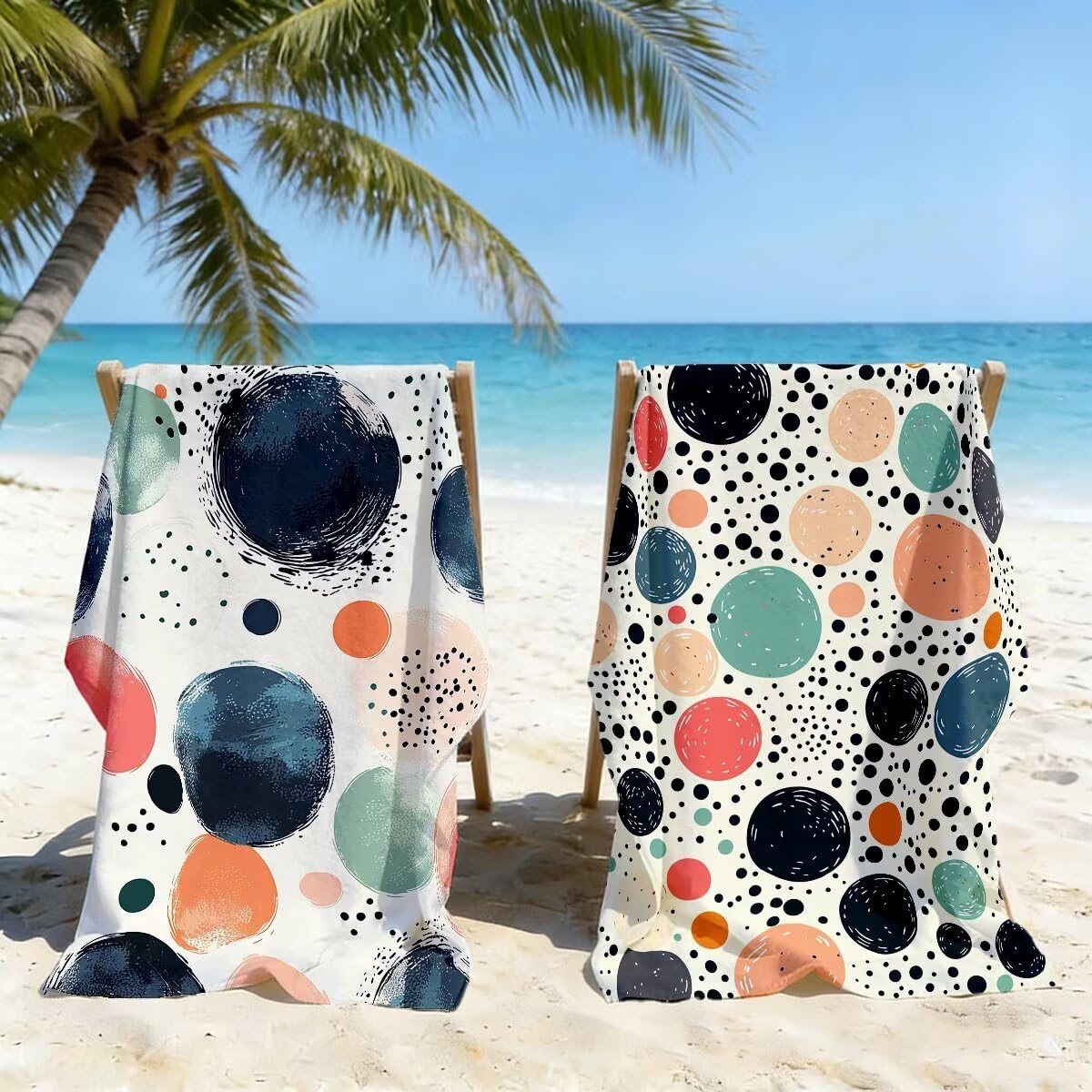 Ręcznik plażowy XXL, 90 x 180 cm, zestaw 2 szt., ręcznik plażowy z mikrofibry, szybkoschnący, do sauny, fitness, bez piasku, ręcznik plażowy, do sauny, duży ręcznik kąpielowy, prezent dla kobiet -4625