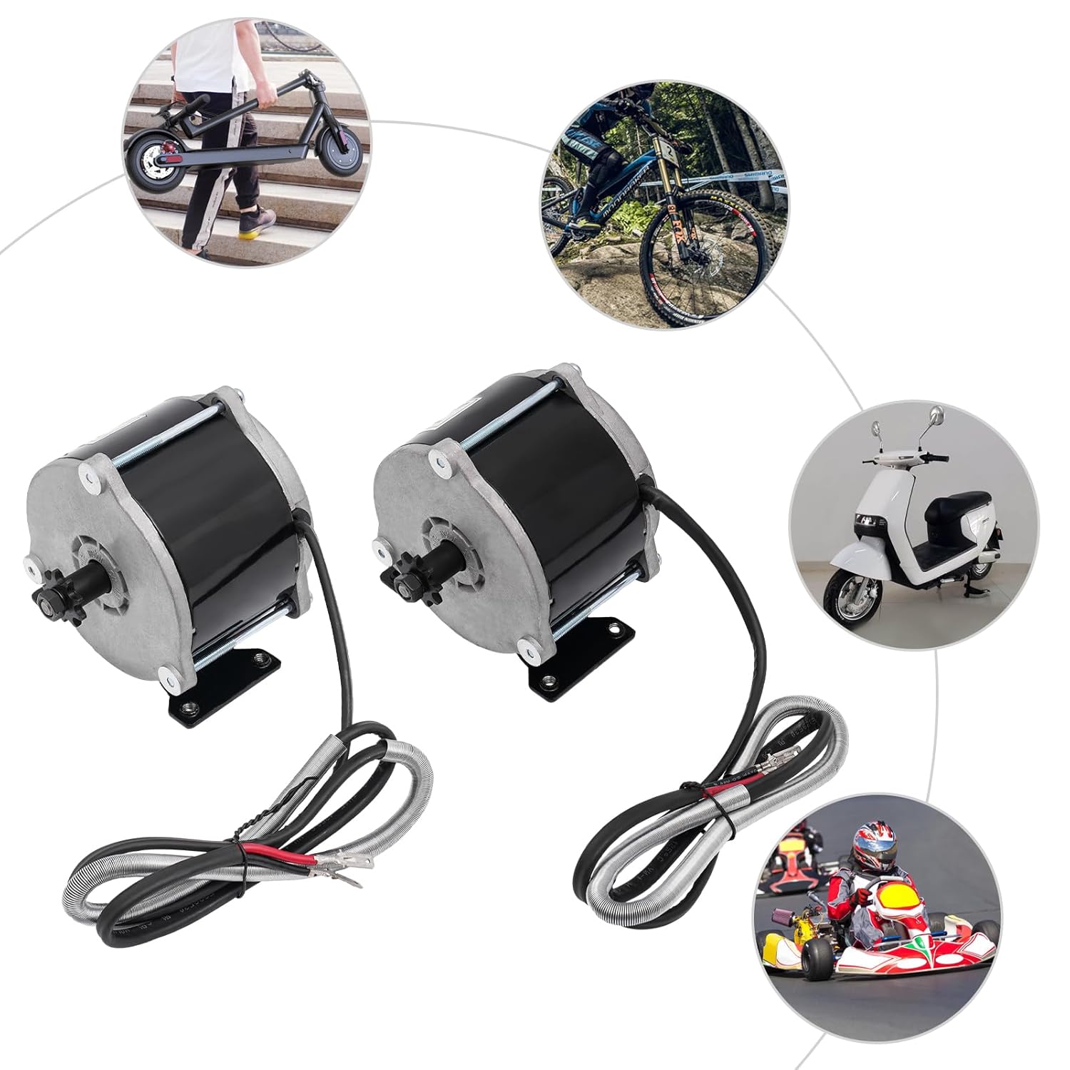 Brushed DC Motor 36V 500W 1700RPM Electric Bicycle Brushed Motor Reductor, High Torque Small Brushed Motor Reductor for Electric Bicycle Scooter Bikes Etc