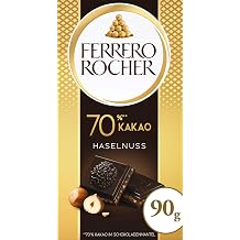 Ferrero Rocher Bar - Fine Bitter Chocolate with Hazelnut - 70% Cocoa in Chocolate Coat - 1 x 90 g Chocolate Bar