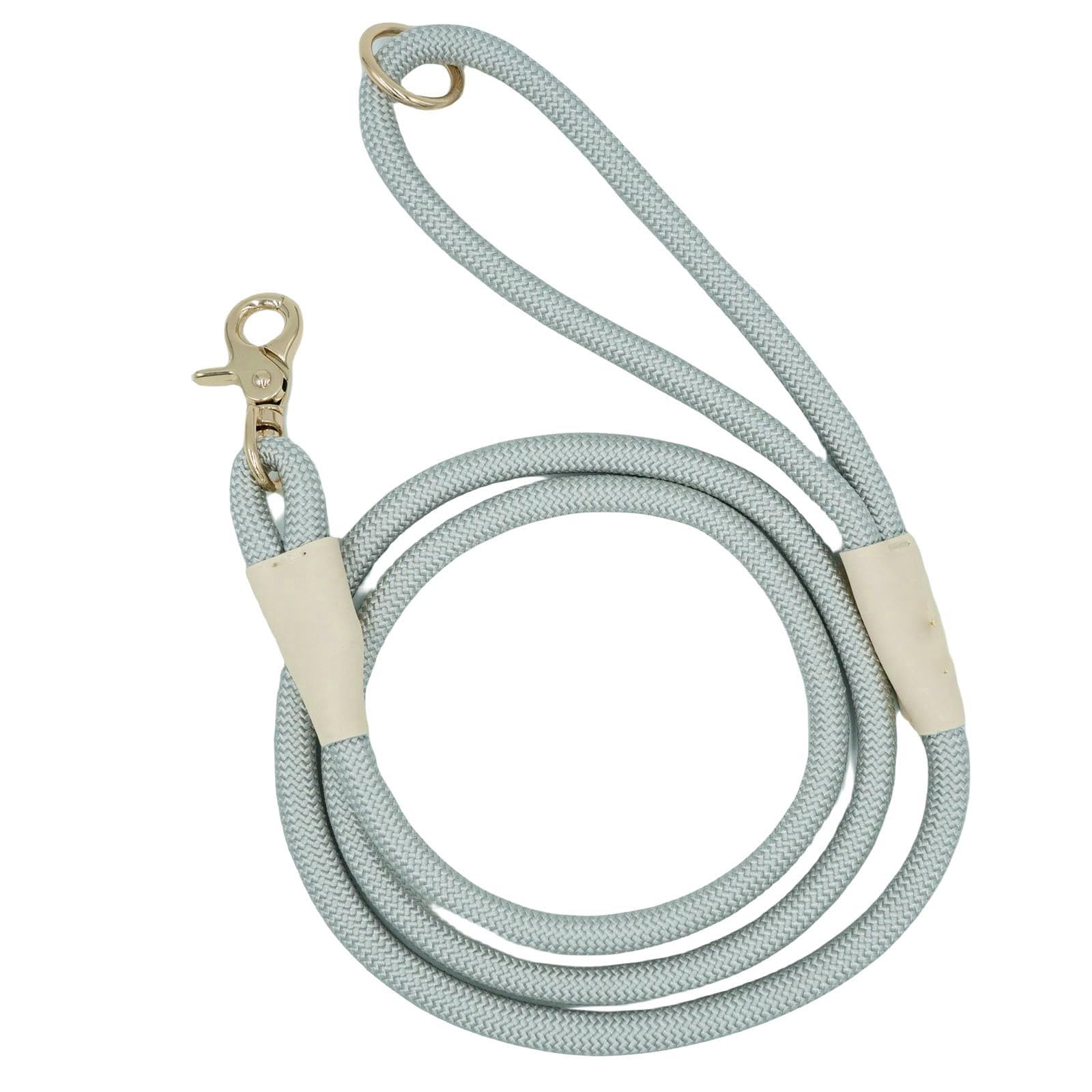 5FT Strong Nylon Braided Dog Rope Leash, Dog Walking Lead, Dog Leash for Training Small Medium Large Dogs (Light Grey, 5FTx10MM)
