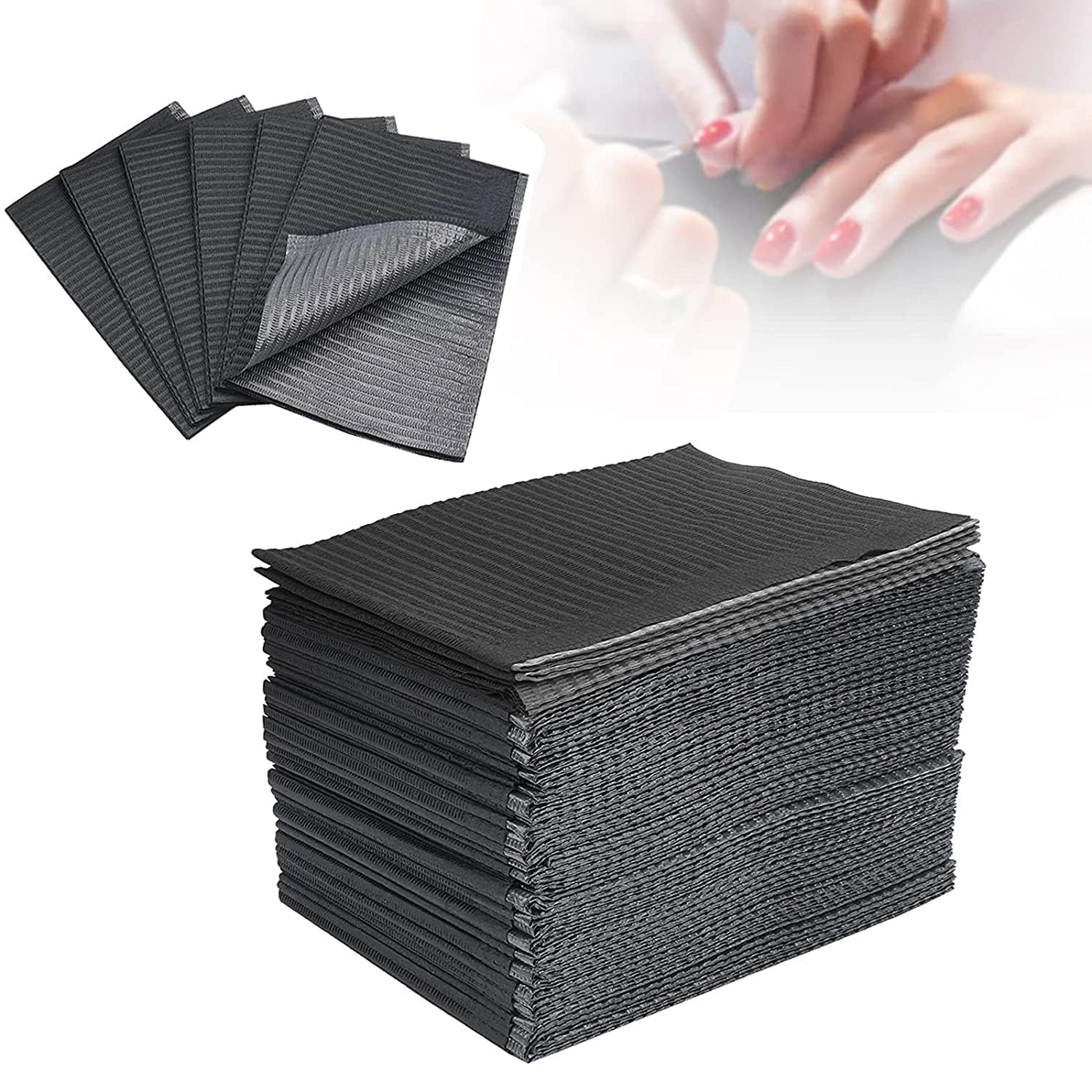 Khazna Disposable Nail Art Table Towels 40Pcs, Disposable Dental Bibs Sheets Cloths, Waterproof Table Covers Clean Pad, 13" x 18" Dental Bibs, Dental Napkins for Pets Tray Covers