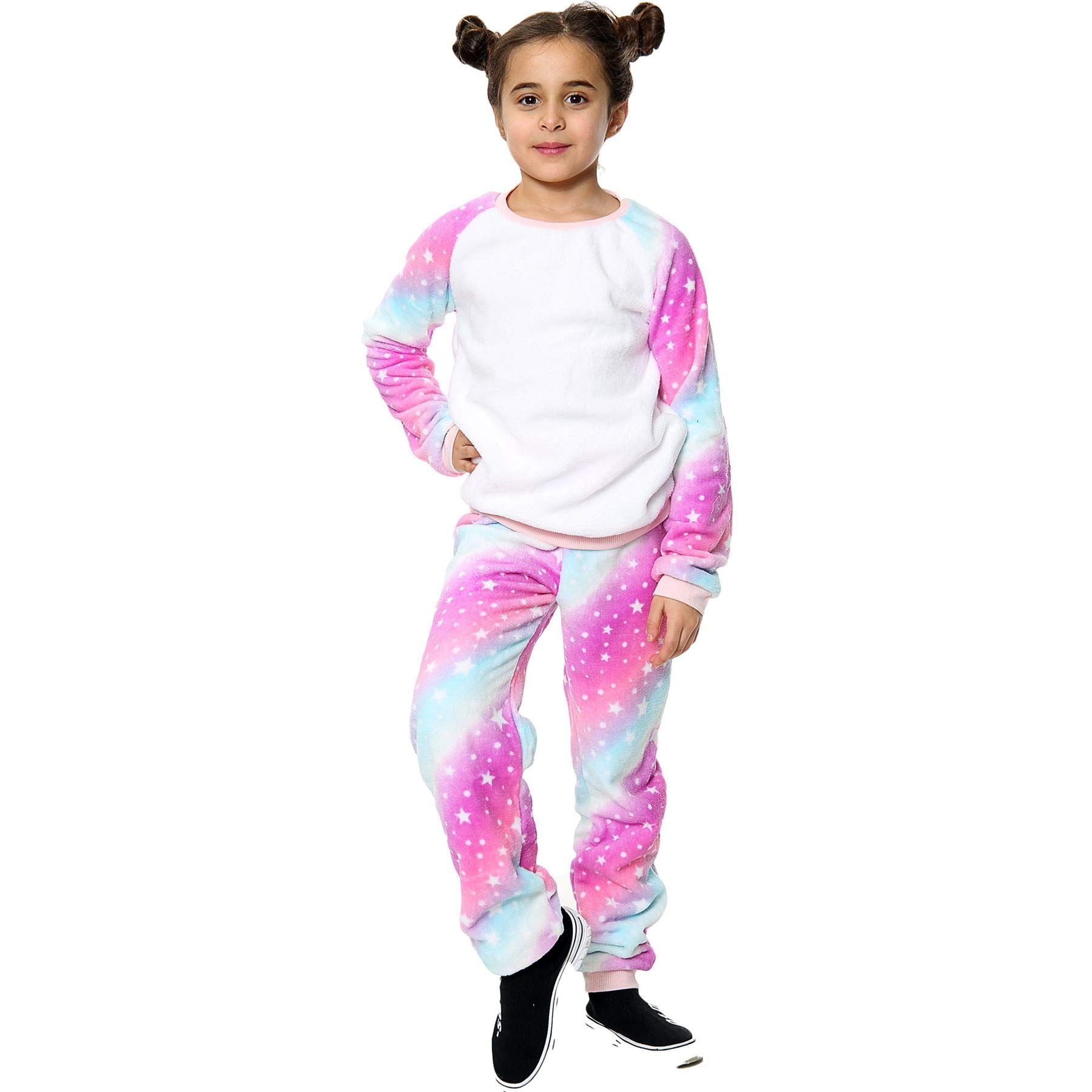 A2Z 4 KidsPink Galaxy Print PJS Super Soft Matching Top Bottom Pyjamas Comfy Loungewear Dress Up Costume Gifts for Children Girls Age 5-13 years