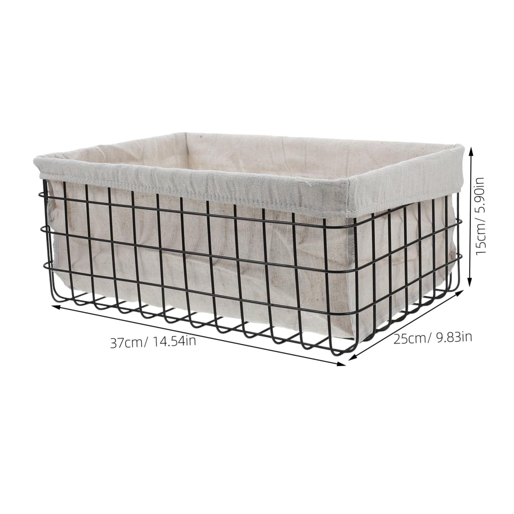 Cesto Portaoggetti in Ferro, Organizzatore da Tavolo per Trucchi e Snack, Capienza Grande, Design Semplice per Bagno e Cucina