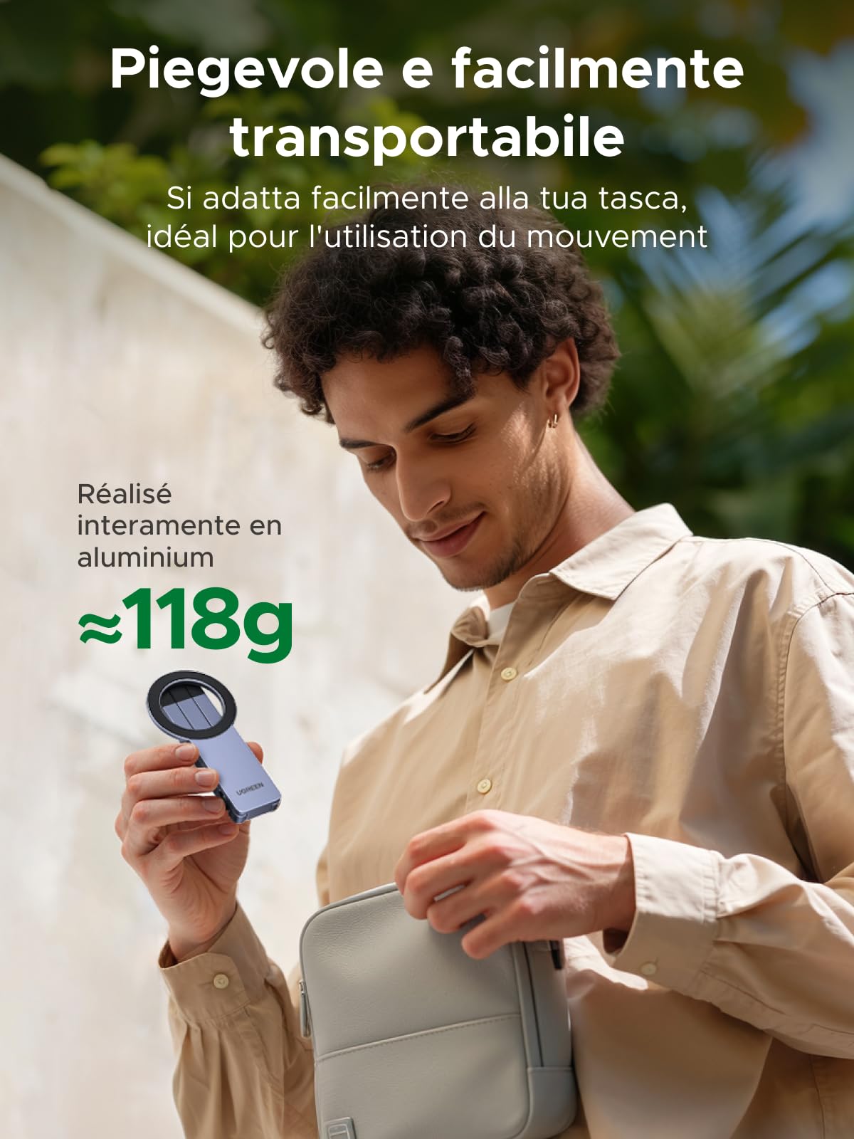 UGREEN Trépied Magnétique pour Téléphone MagSafe Gris Nébuleuse Alliage d'aluminium