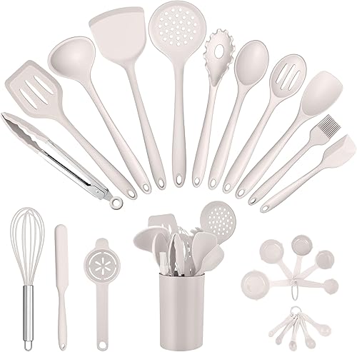 E-far Juego de utensilios de cocina de silicona, 25 piezas de utensilios de cocina con soporte, herramientas de cocina no tóxicas, espátula, disponible en Yaxa Costa Rica