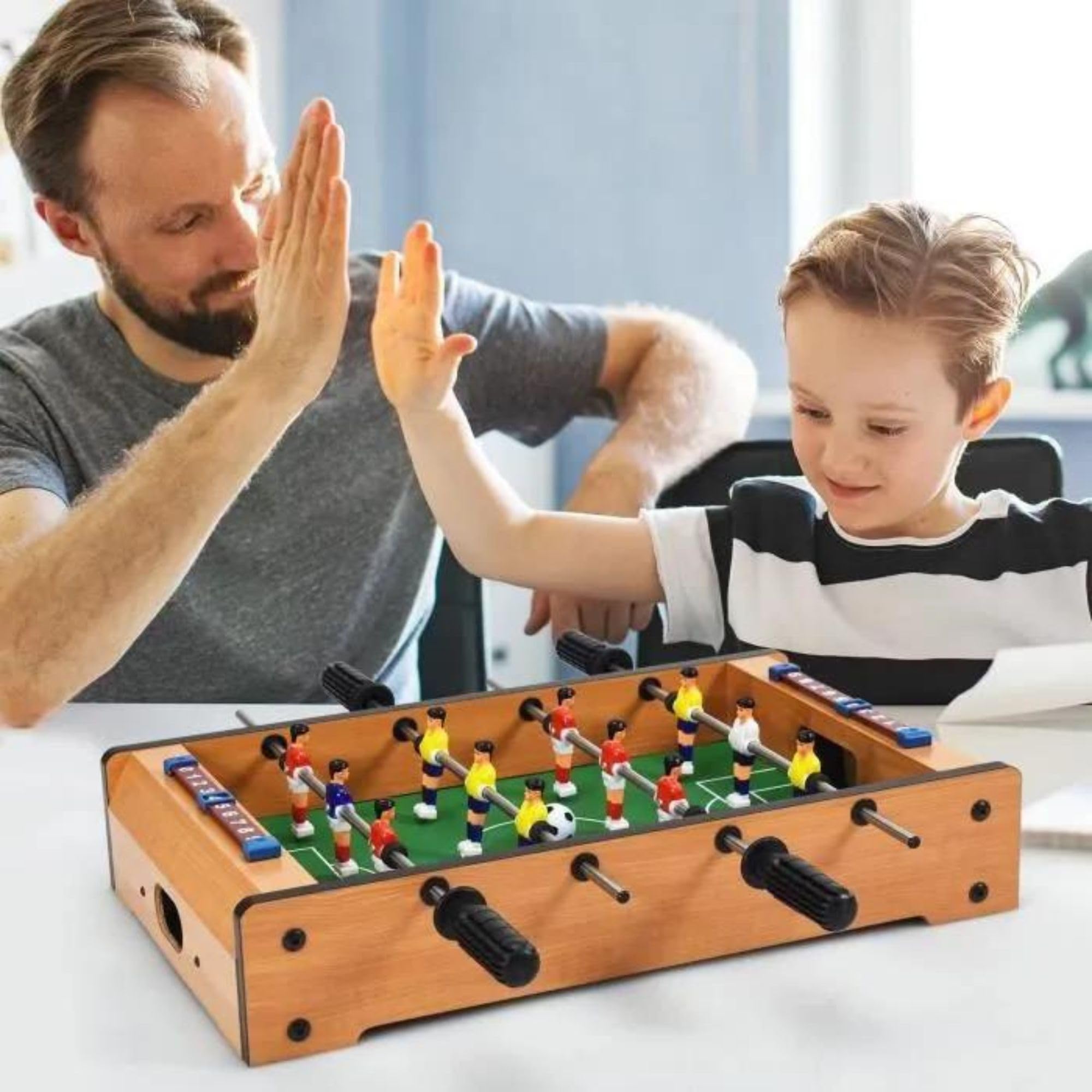 Sonstige - Calcio Balilla da Tavolo in Legno, Dimensioni: 51 X 31 Cm