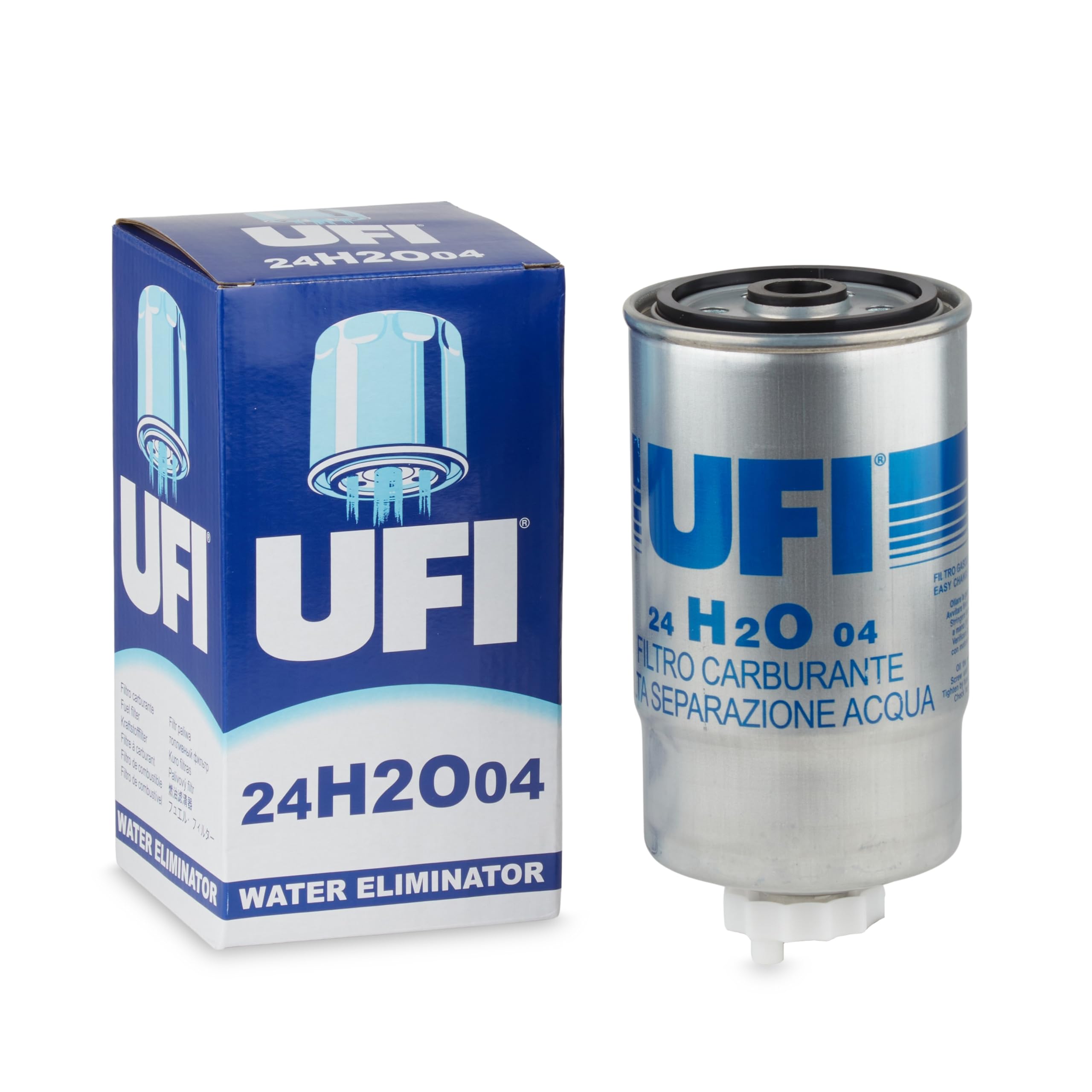 Ufi Azul Filters, Filtro Gasoil 24.H2o.04, Filtro De Combustible Diésel Para Recambio, Apto Para Coches, Apto Para Modelos Como Alfa Romeo, Fiat Y Lancia