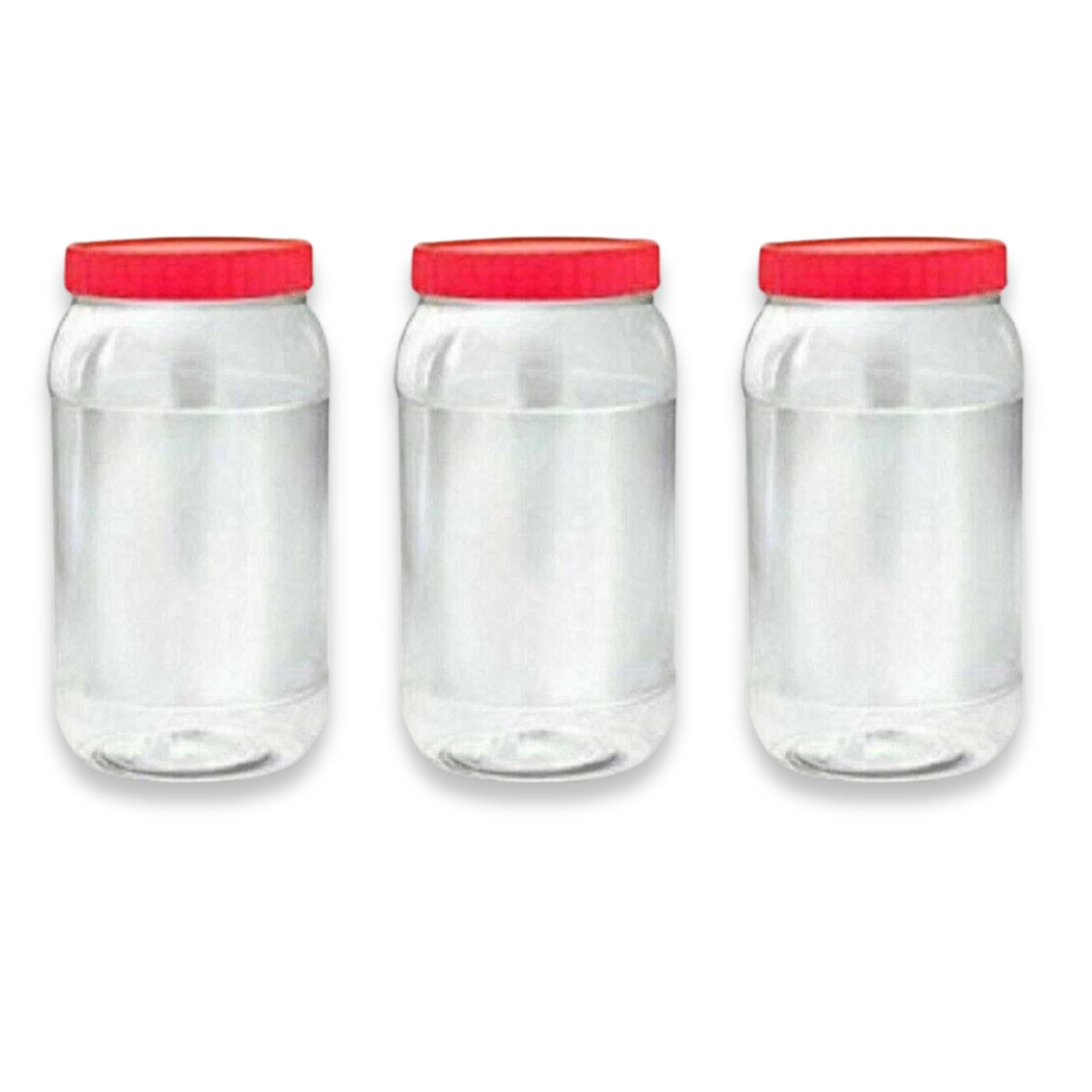 QUANTA Plastic Jars with Lids – Clear Storage Containers – Airtight, Stackable, BPA-Free Container Jar for Spices, Sweets, Crafts, Dog Treats – Reusable & Durable (3, Clear/Transparent, 2000ml)