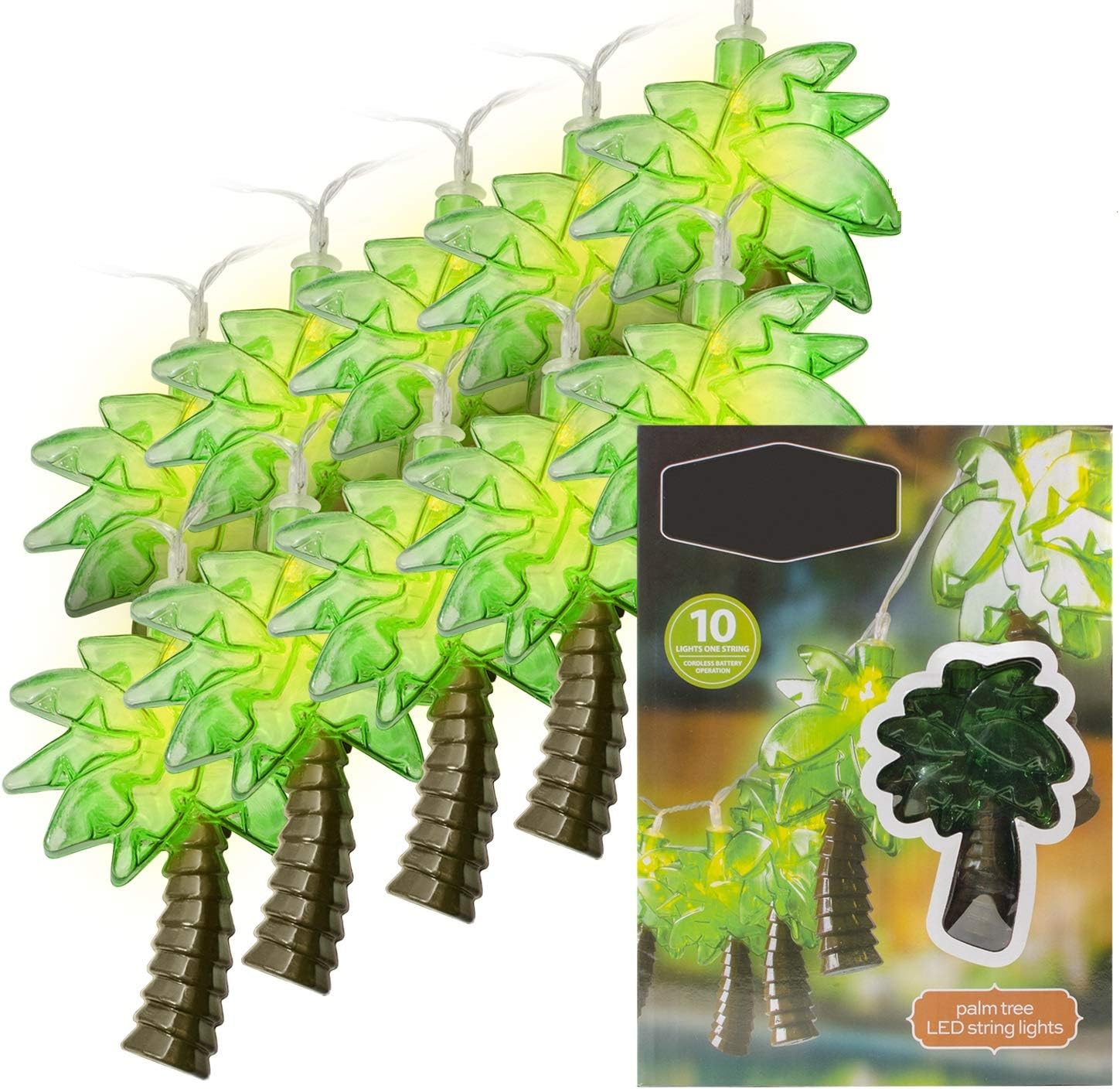 LED Palm Tree Battery Operated String Lights 10 pcs Set