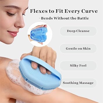 2-Pack Silicone Face Scrubber & 2-Pack Silicone Body Scrubber