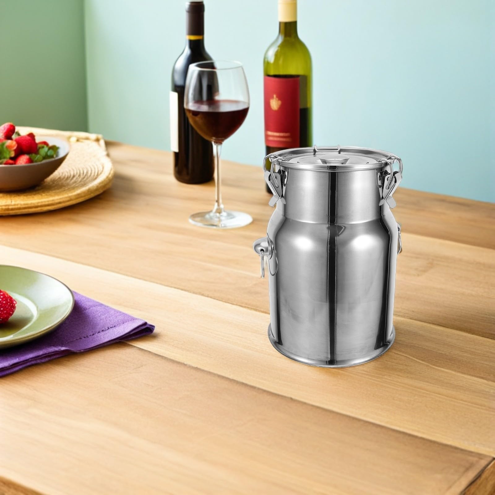 Alipis Contenitore Ermetico per Latte da 5l in Acciaio Inox con Manico