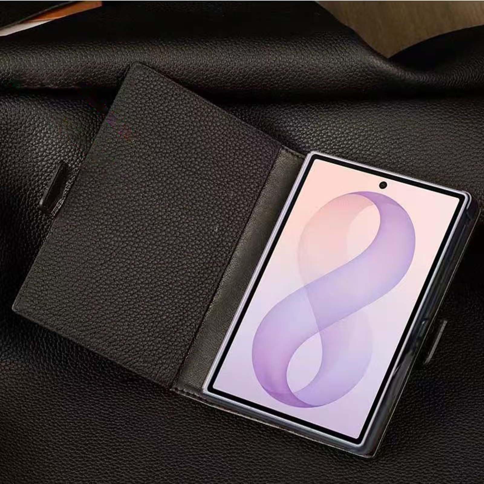 Etui portfelowe do Samsung Galaxy Z Fold 8 Ultra, prawdziwa skóra etui z