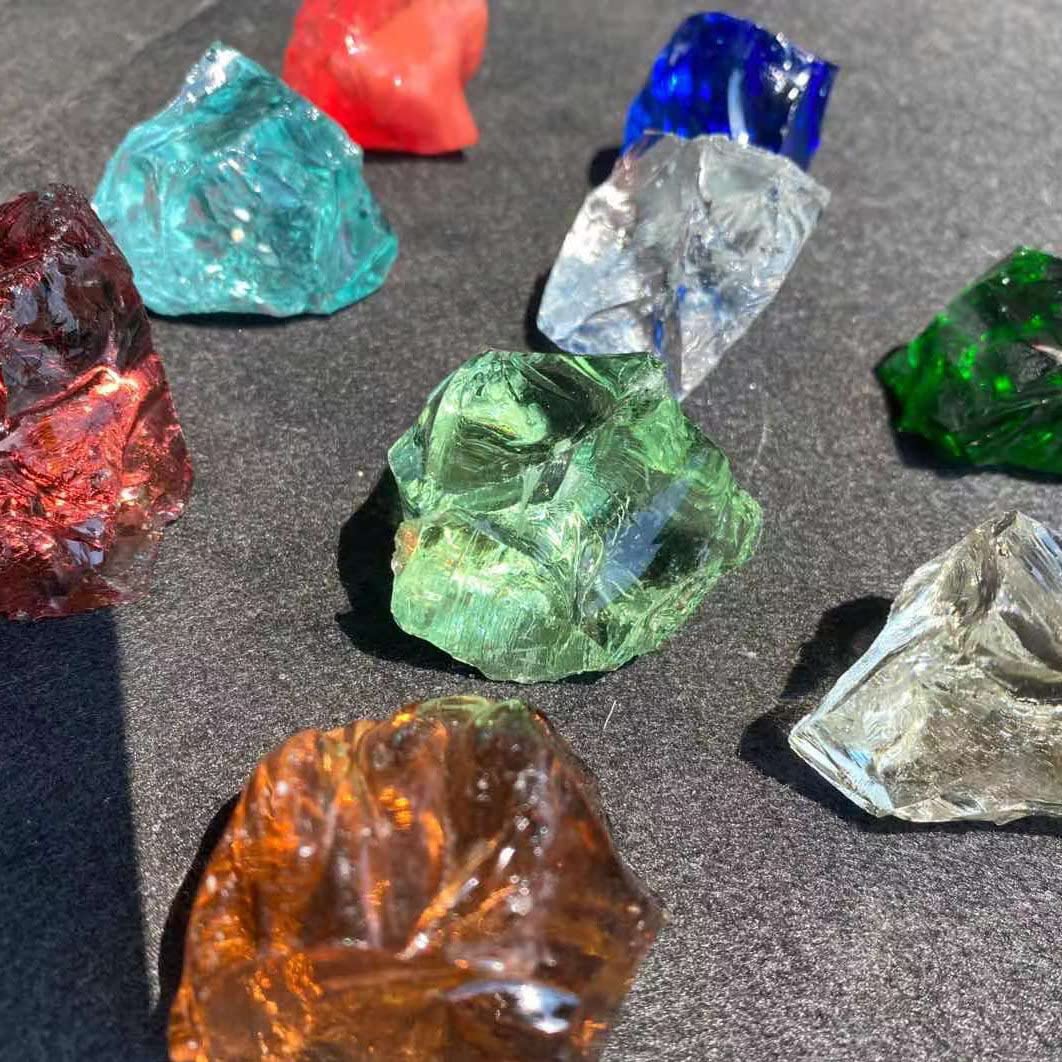 Amazon.co.jp: エメラルドグリーン艶をかけられた石透明ガラス