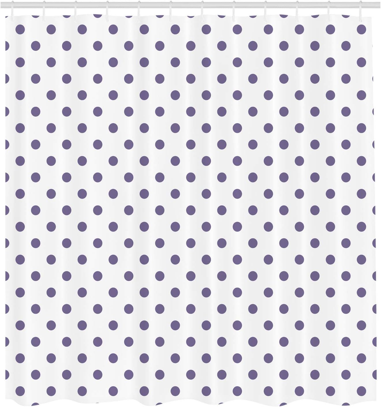 Ambesonne Polka Dot Shower Curtain, Classic Old Fashioned Repeated Circles Round Forms Retro Illustration, Cloth Fabric Bathroom Decor Set with Hooks, 70" Long, Dark Indigo