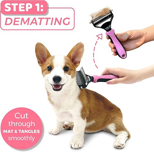 Miniatura 3 de Cepillo para perros y gatos, con cepillo para quitar el pelaje, herramientas de desenmascaramiento para perros, herramienta de eliminación de pelaje