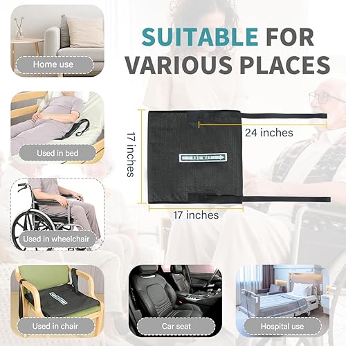 Miniatura 6 de Cojín tubular unidireccional de asiento deslizante con asas, almohadilla antideslizante para prevención de caídas para ancianos o discapacitados en