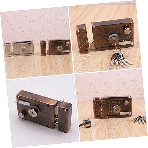 Miniatura 9 de Angoily Cerradura de puerta Cerradura de seguridad interior Hardware de puerta vintage Pestillo de noche resistente Perillas de puerta antiguas de
