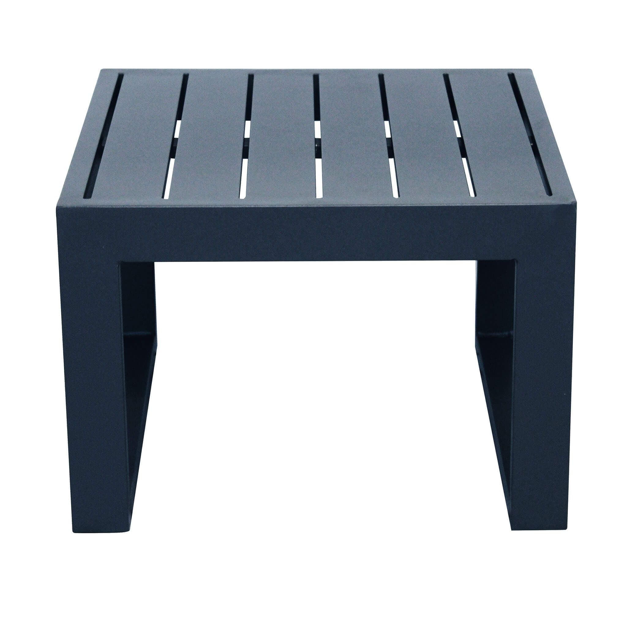 milani home - tavolino da giardino, alluminio, quadrato, antracite, piano 43.5 x 43.5 cm