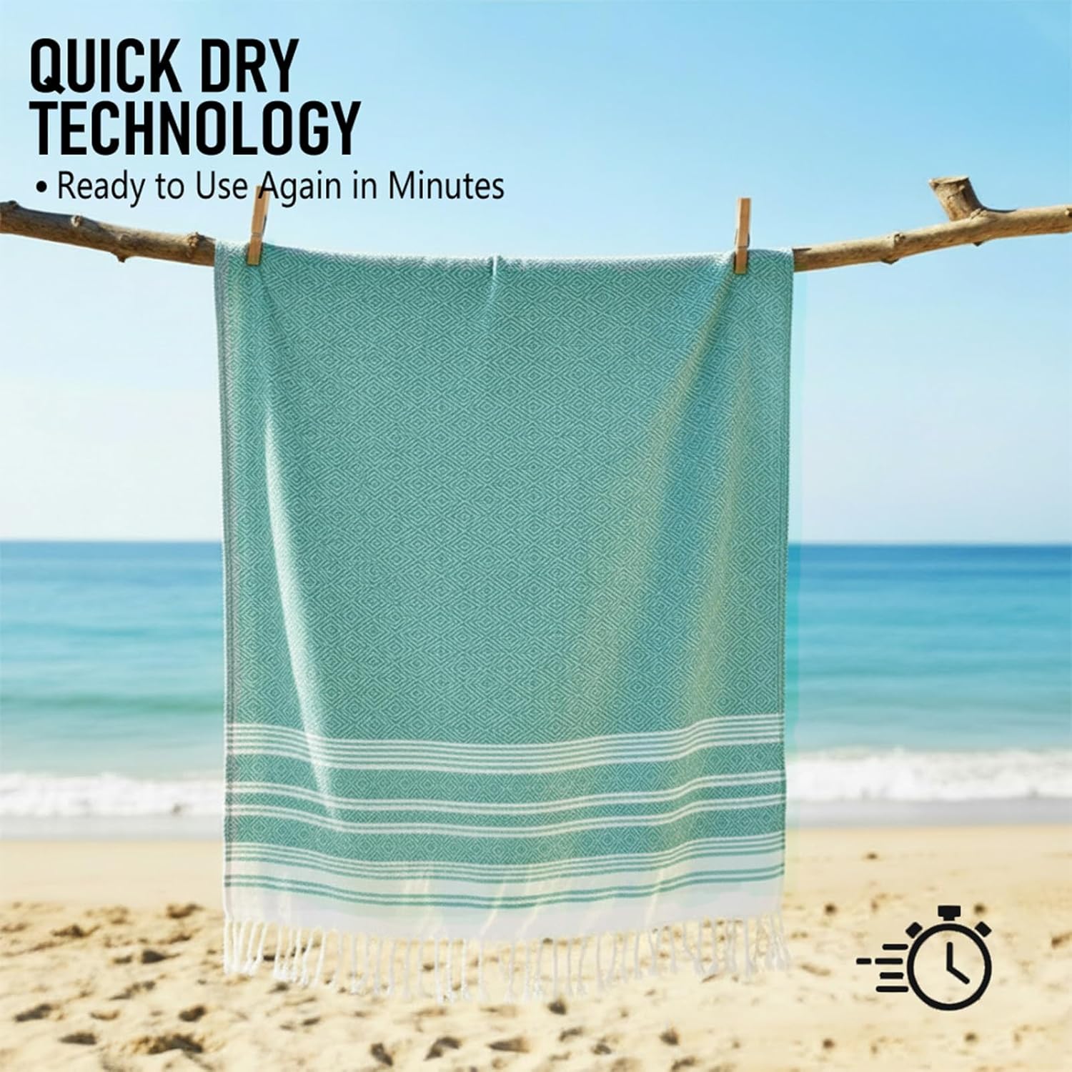 4 Pack Cotton Turkish Beach Towel Lightweight Thin Travel Vacation Essentials Oversized XL Towels Set for Pool Swim Bath Camping Cruise Accessories Must Haves Absorbent Quick Dry Sand Proof Gifts