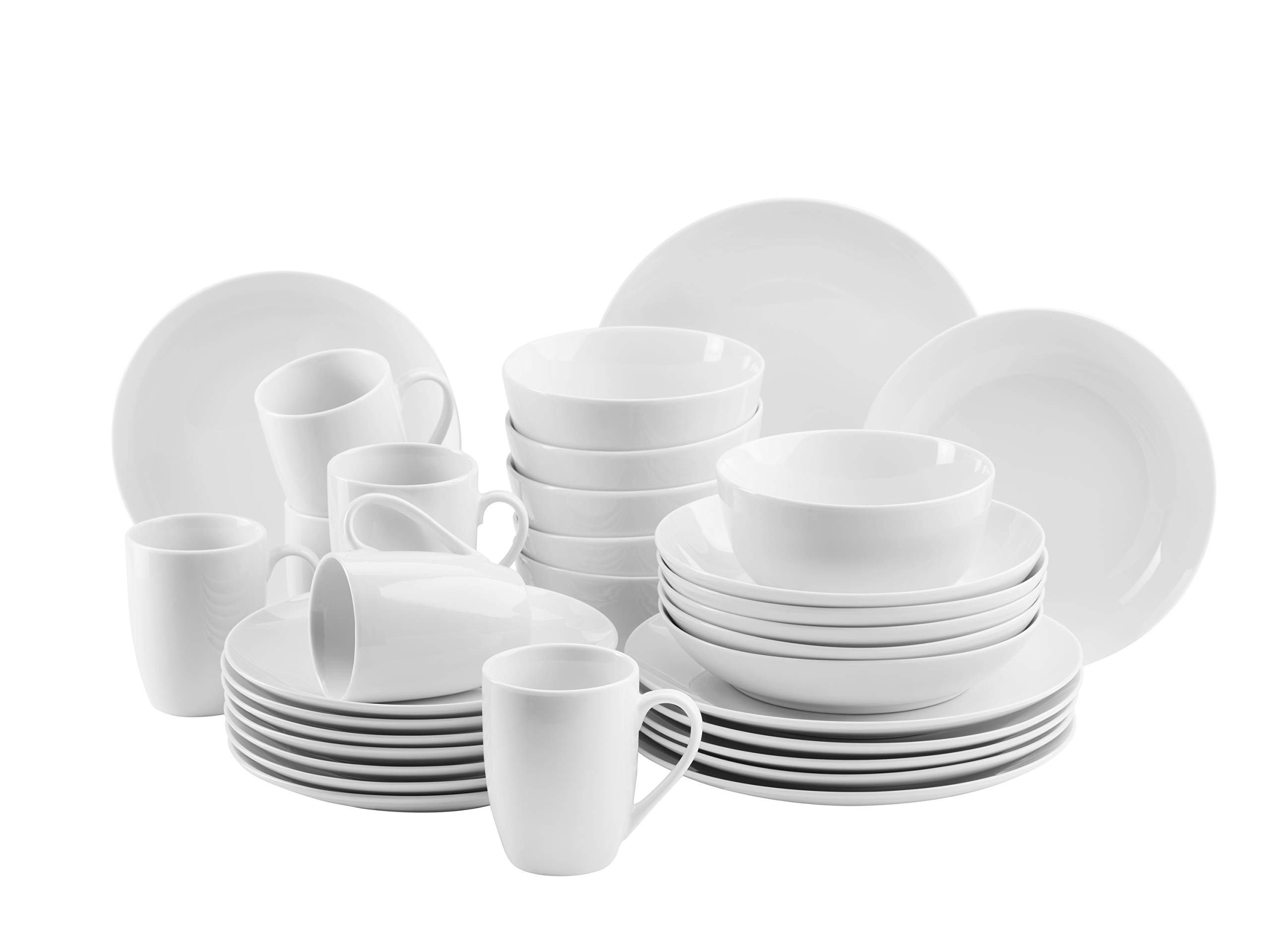 MÄSER Barca Series 30-Piece Dinner Set Modern White