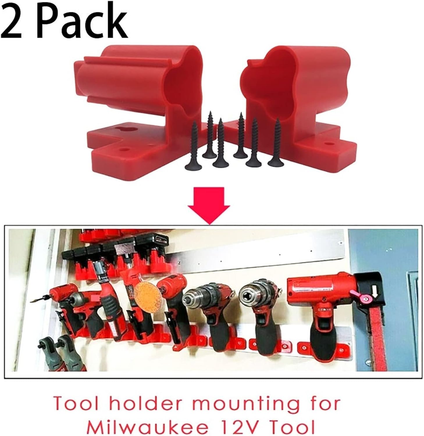 2pcs Power Tool Holder Mount Fit for Milwaukee M12 Electri Agrinder Chainsaw Tool Hanger with Screws Power Tools Accessories