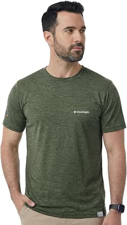 100% Merino Wool T-Shirt for Men, Lightweight Cooling Breathable Base Layer for Hiking, Travel & Everyday Wear