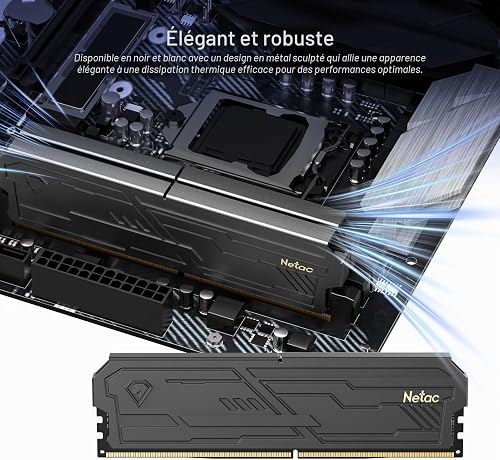 Netac DDR4 RAM 32GB Kit (2x16GB) 3200 MHz,DRAM 288-Pin UDIMM Desktop Memory,CL16-20-20-40 1.35V Intel XMP 2.0 Computer Memory-Black - 6