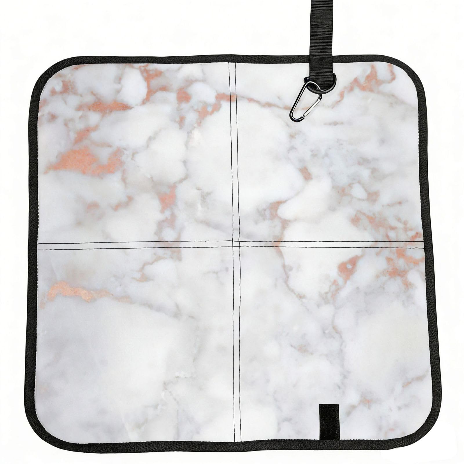 bghdfa White Marble Rose Gold Print Outdoor Sitting Mat Waterproof Oxford Cloth Seat Cushion Folding Foam Camping Seat For Picnic