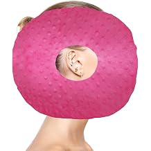 Ear Piercing Pillow for Side Sleepers with Ear Hole, Donut Pillow for CNH and Ear Pain Ear Inflammation Pressure Sores, Ear Guard Pillow Pink Dot