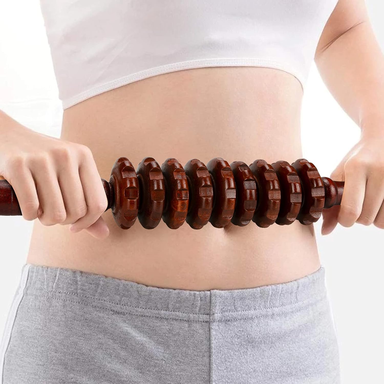 Wood Massage Roller Stick, Cellulite Muscle Roller Stick for Athletes, Trigger Point Manual Massage Stick for Sore Muscle Pain Relief & Recovery, Tightness, Soothing Cramp, (1 PCS, Red) : Health & Household