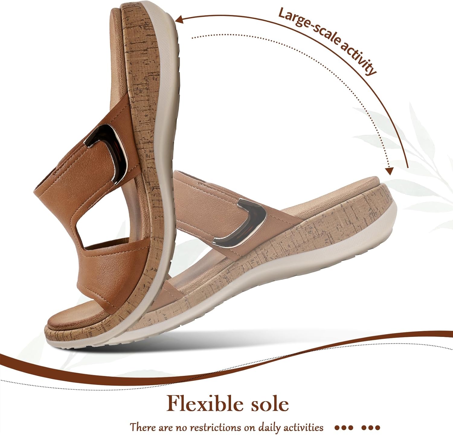 Littleplum Womens Sandals Arch Support Slides – Comfortable Flat Sandals for Women, Summer Breathable Flip-flops Walking Shoes for Beach,Travel - Image 4