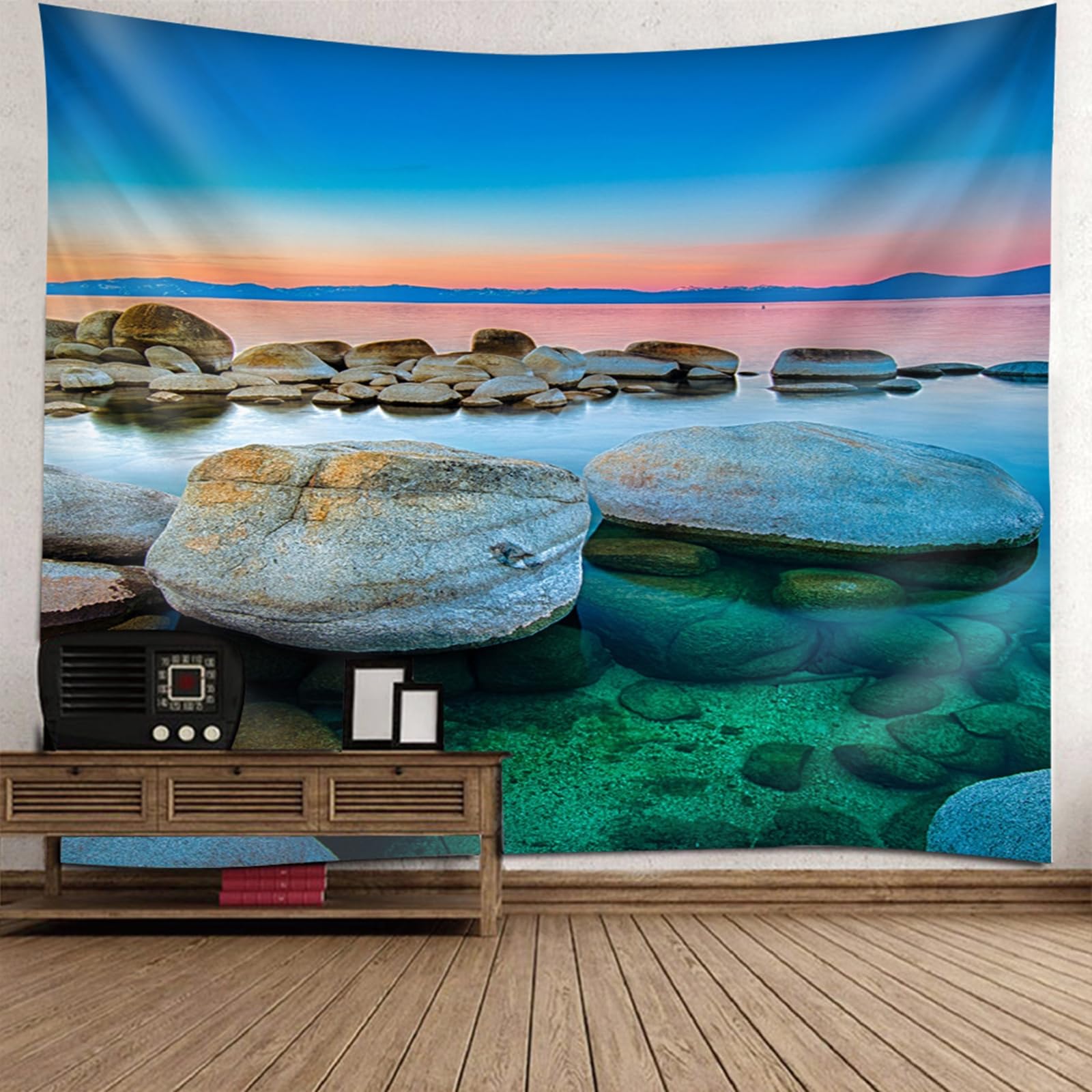 Tapisserie murale grande taille 300x256 decoration salon moderne mer - 6