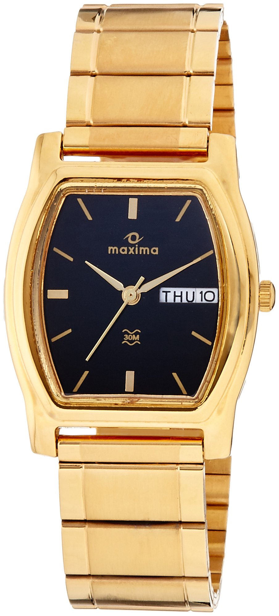 Maxima Stainless Steel Analog Black Dial Men Watch-29332Cpgy, Gold Band (B01A5J7RYM) Amazon Price History, Amazon Price Tracker
