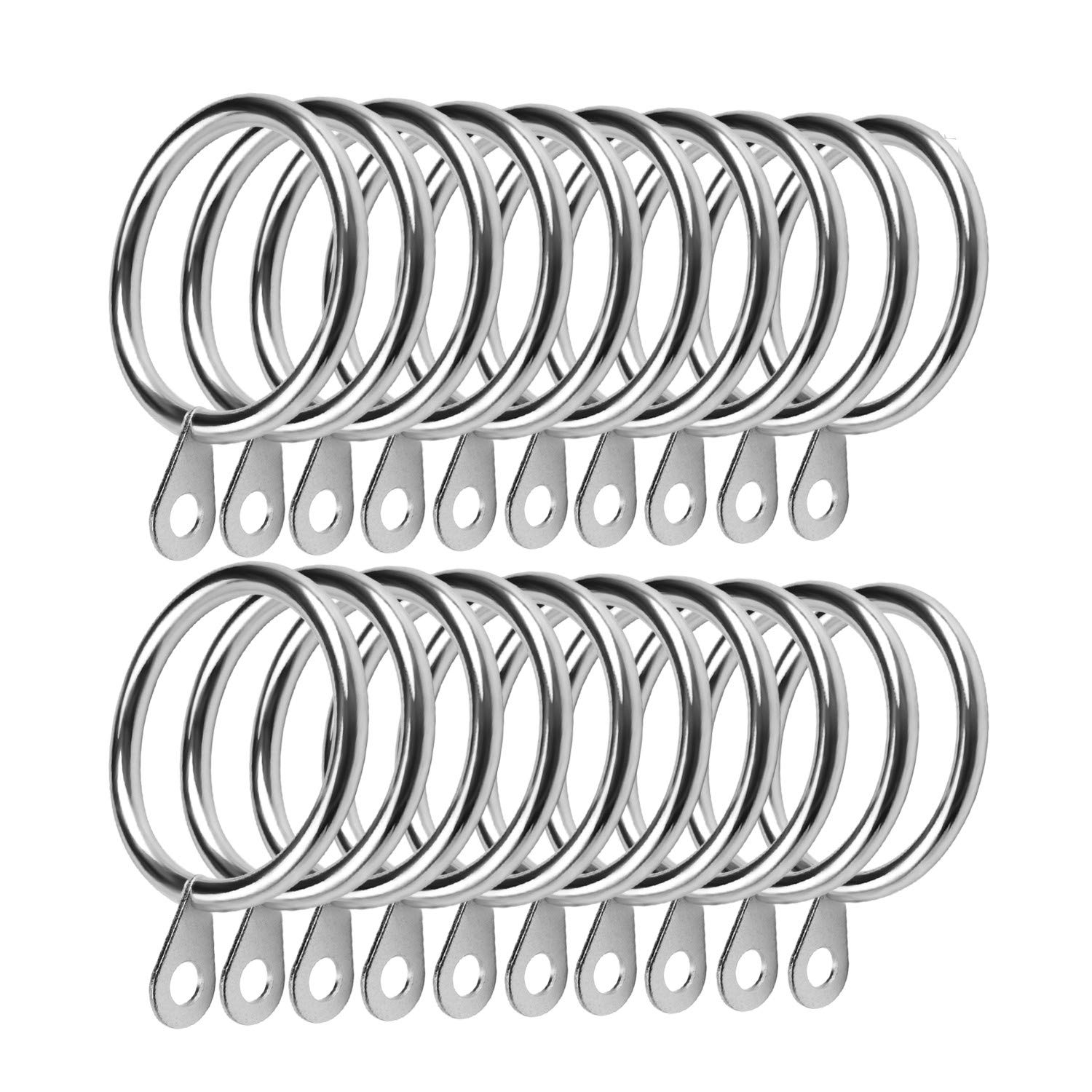 20pcs Curtain Rings,Hanging Rings 30mm Internal Diameter Metal Curtains Rings(Silver)