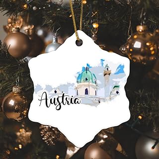 Austria Christmas Snowflake Ornaments Austria Landscape Ornament Decorative Ornament Hanging on Christmas Tree Personalized Christmas Home Décor