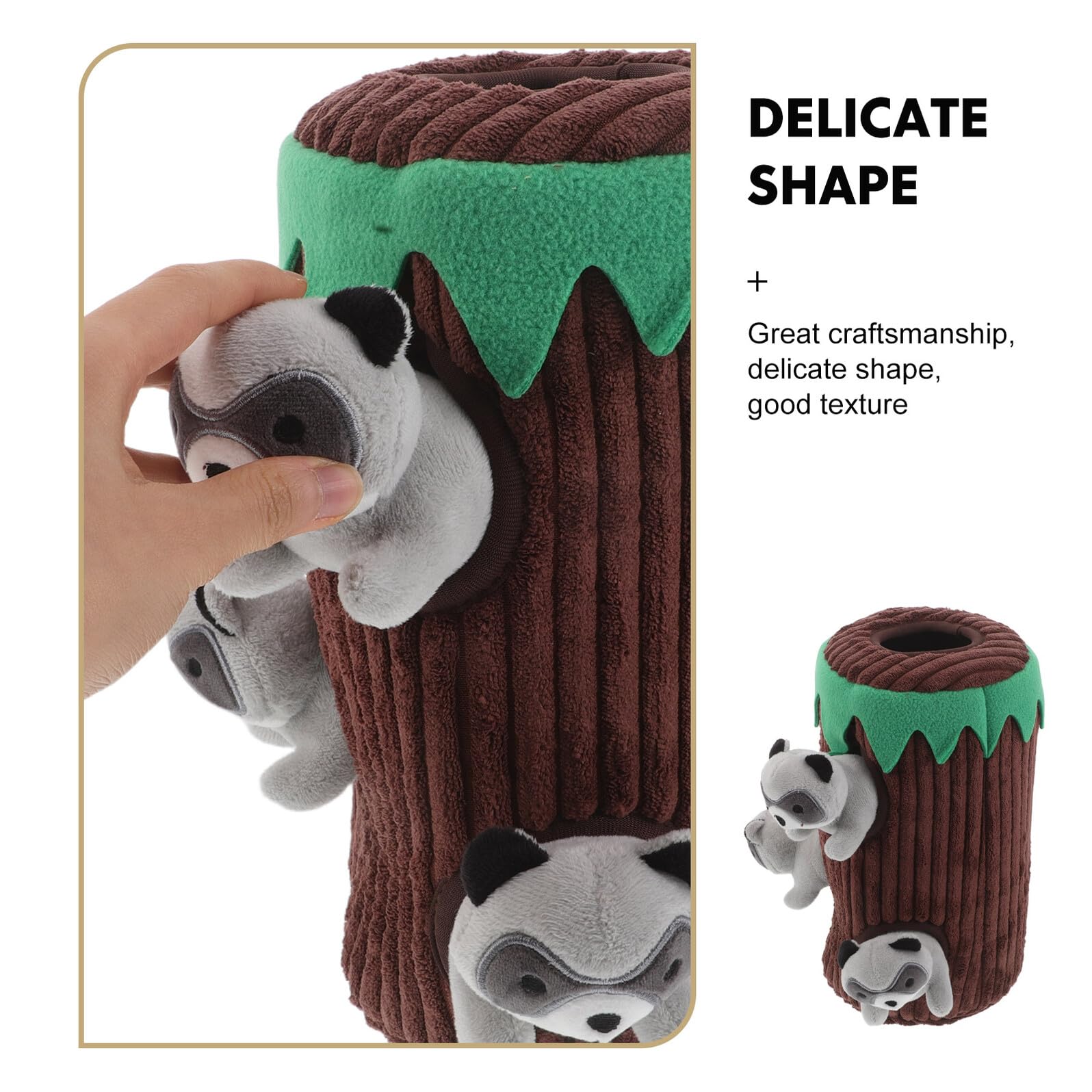 Abaodam Juguete Interactivo Chirriante para Perros con Forma de Mapache de Peluche Duradero Resistente Mordidas para Razas Pequeñas Medianas y Grandes Estimula Social y Exploración Natural