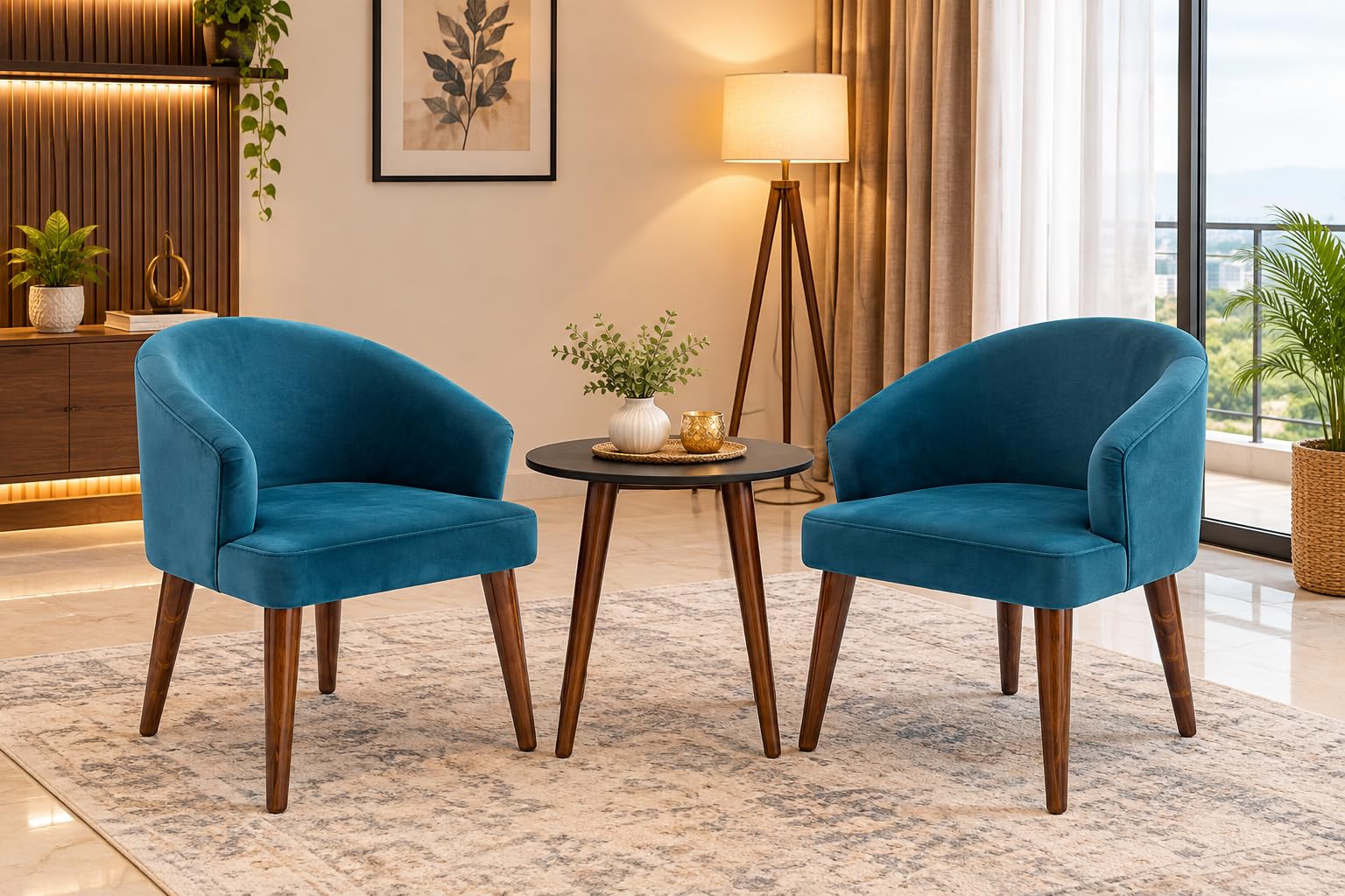 Add DaneWood Wooden Upholstered Dining Chair Set of 2 Pack of 2 - Image 1
