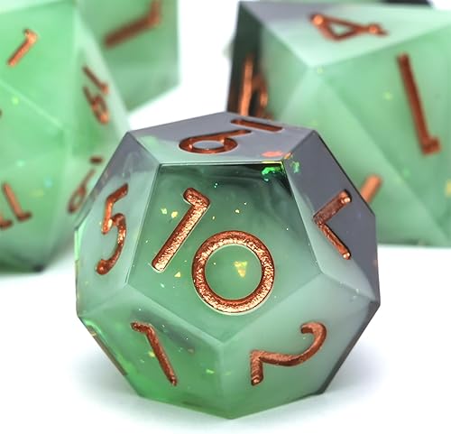 Miniatura 2 de Juego de dados de Dungeons and Dragons DND, 7 piezas poliédricos de resina D&D, adecuados para juegos de rol, juego de dados de Dungeons and Dragons