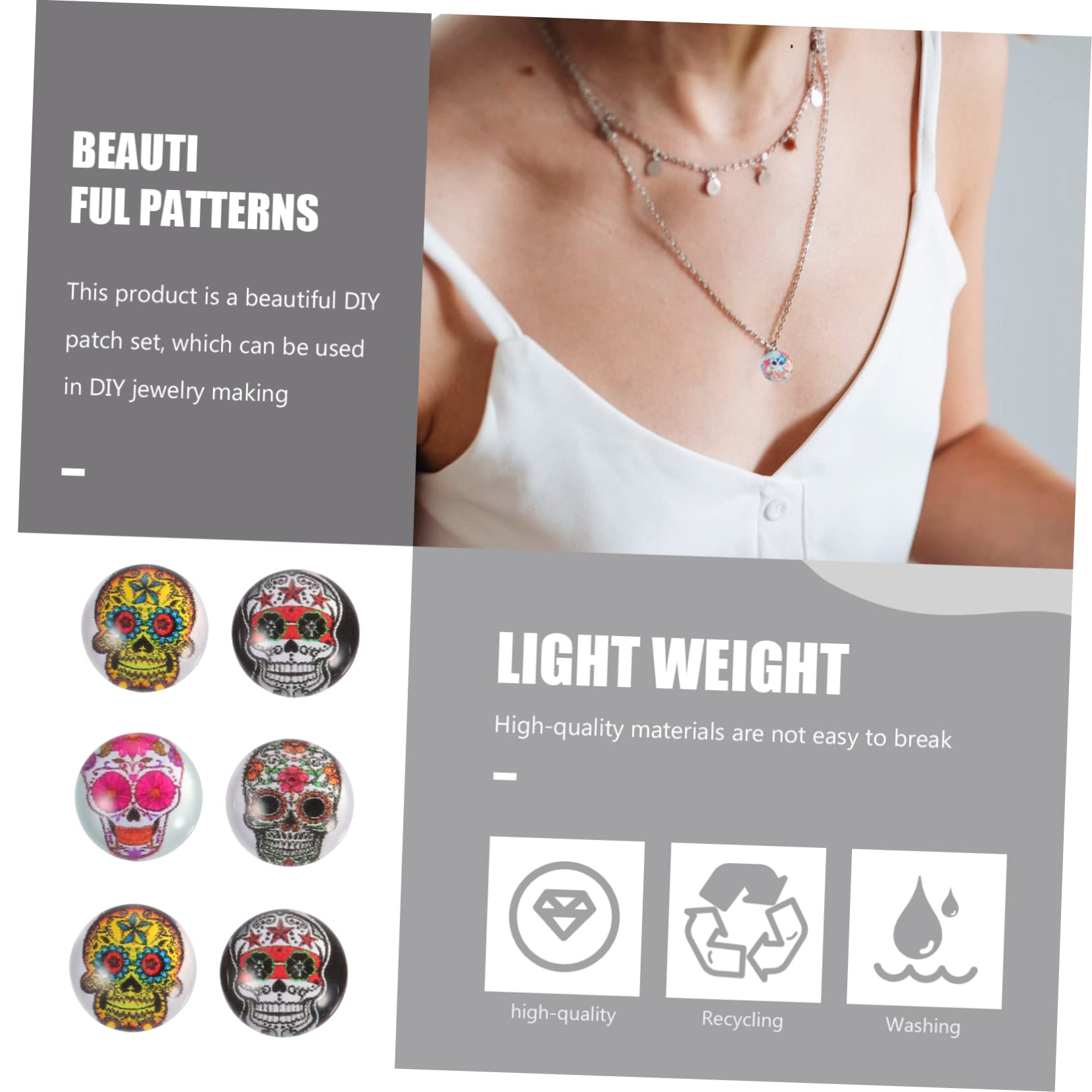 TEHAUX 700pièces Verre Forme De Crâne Patches Gemstone Brillants pour Décoration De Bijoux Halloween Accessoires pour Artisanat