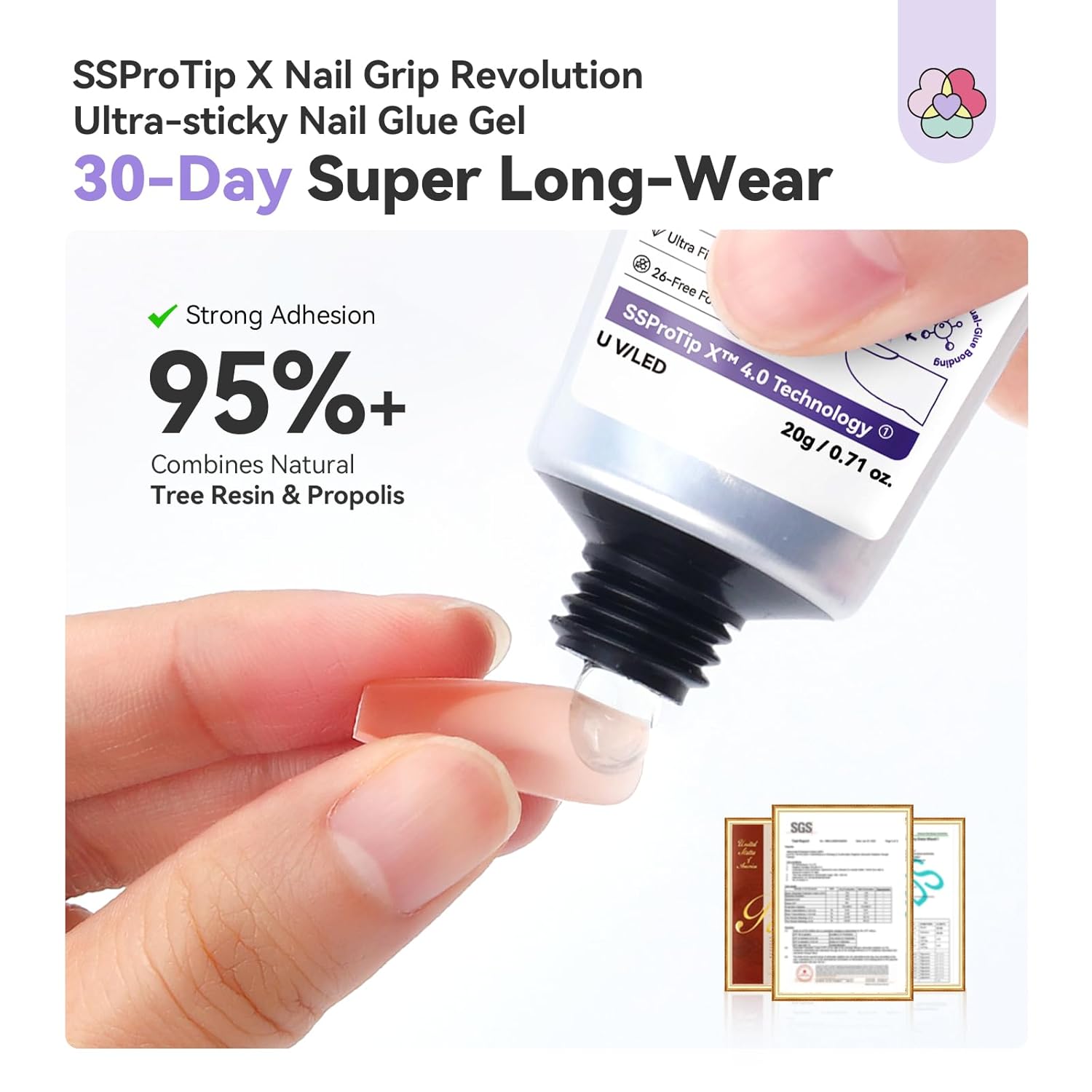 SAVILAND Professional Nail Dryer & SSProX Solid Nail Glue Gel Kit 30-Day Long Wear