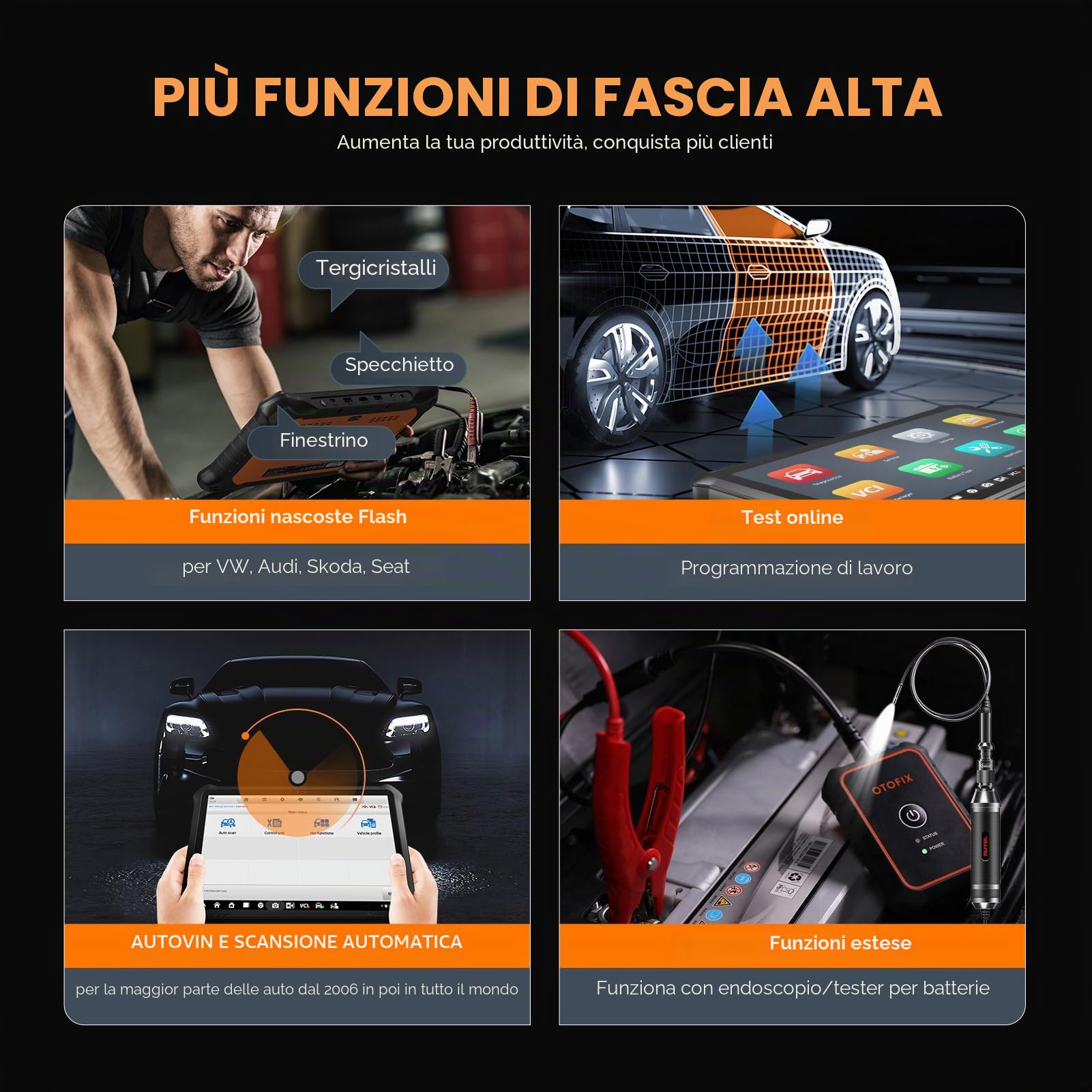 OTOFIX D1 PROS2 Strumento Diagnostico Auto, Codifica ECU, 40+ Servizi, Diagnosi di Tutti i Sistemi OE, Controllo Bidirezionale, Funzioni Guidate, Scansione Automatica, CANFD, Aggiornamento Di 2 Anni